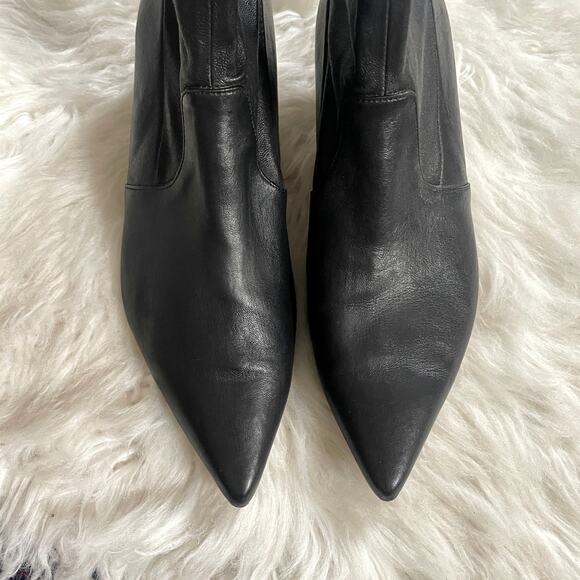 Robert Cleregie Black Leather Sock Ankle Pili Boots Booties Pointy Toe sz 38 - Picture 5 of 13